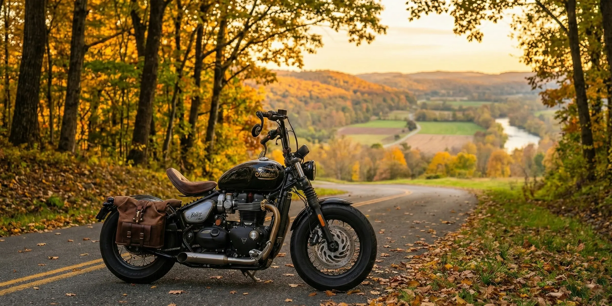 トライアンフ モーターサイクル レザーバッグ | 米国で手作りされた