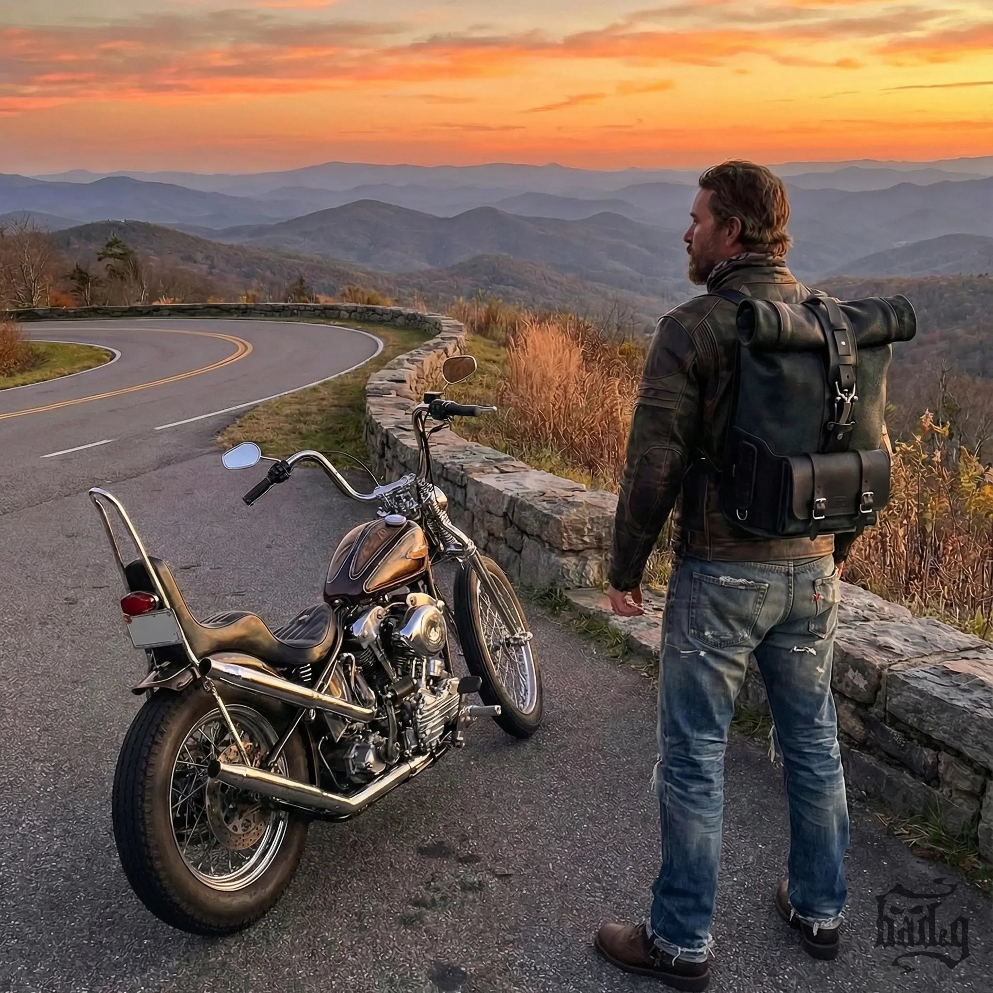 Rolltop Backpack Sissy Bar Bag - URB01S