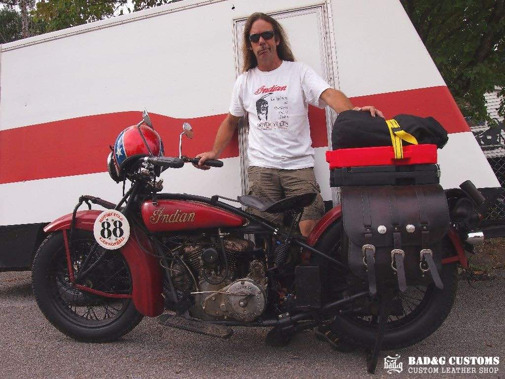 Cannonball Motorcycle Race 2012 Seat and Saddlebags Set - Doug Wothke #88