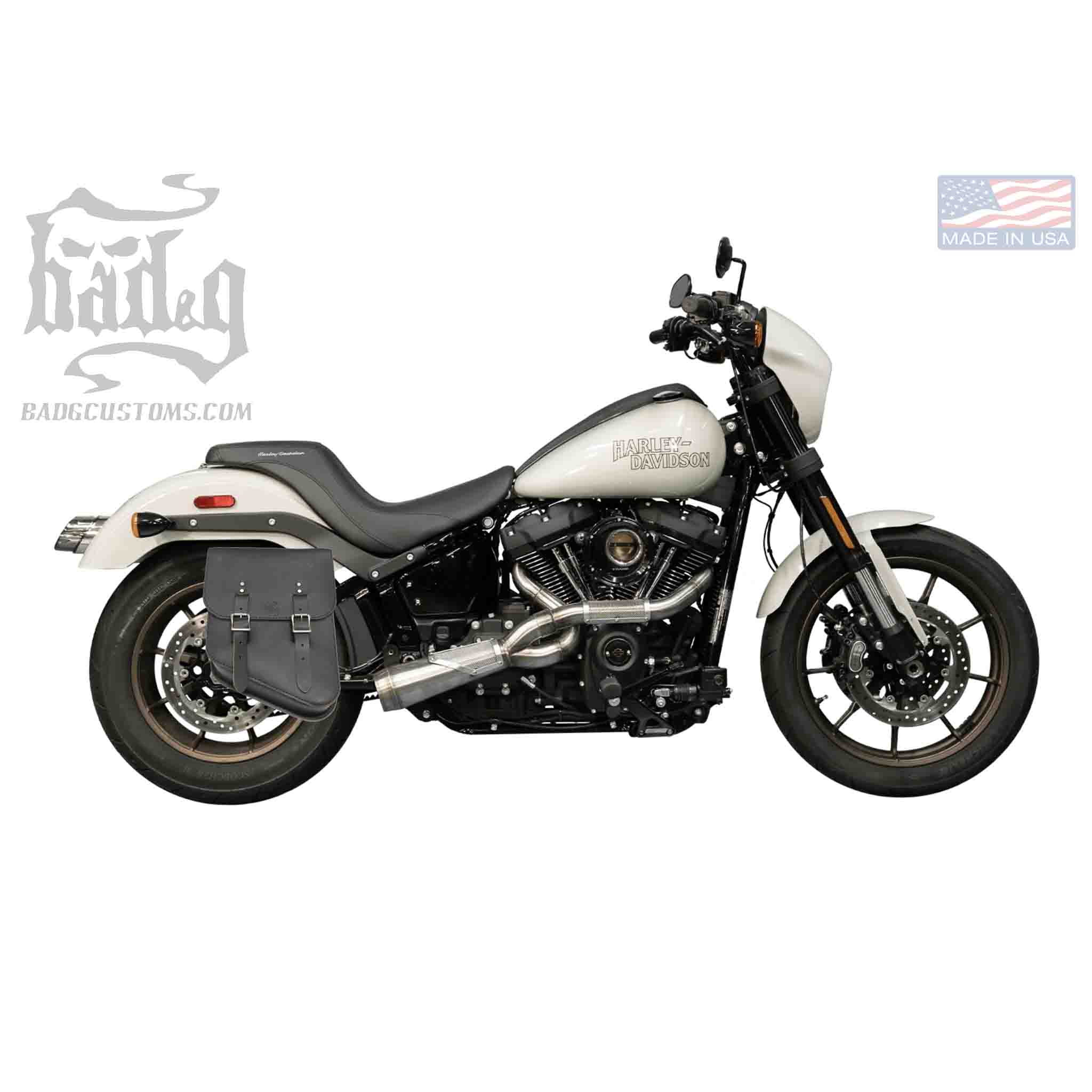 Upgrade your Harley-Davidson® Softail with the SHR03 Right Side Swingarm Solo Bag. Hand crafted in USA with premium leather and top quality hardware. Designed to fit all Pre-2017 Harley-Davidson® Softail models*. Durable and stylish, it features easy installation and it's the perfect fit for your motorcycle.