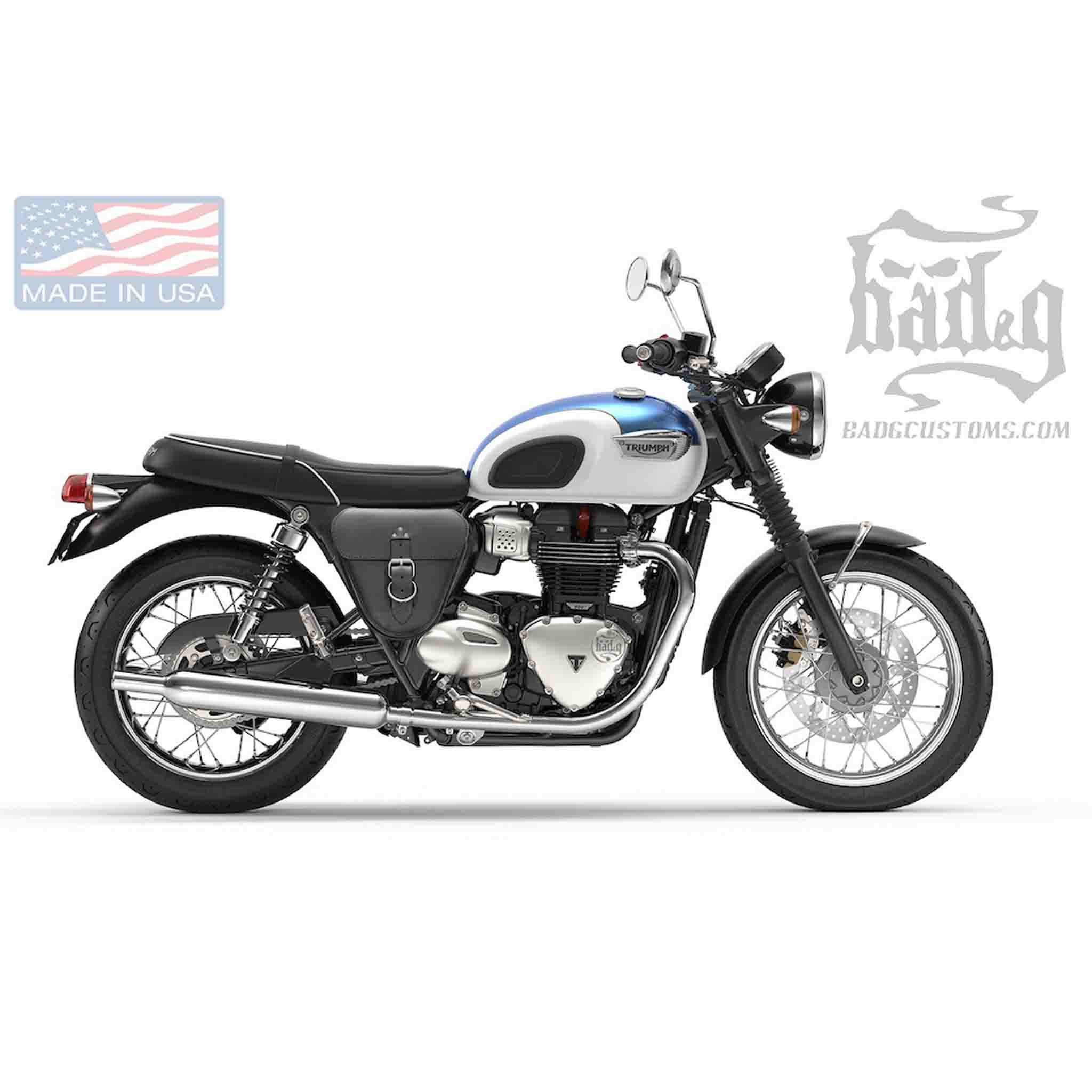 Upgrade your Triumph Bonneville, Street Twin, Street Cup, Thruxton or Scrambler with the TSB01 Side Cover Solo Bag. Hand crafted in USA with premium leather and top quality hardware. Durable and stylish, it's the perfect fit for your motorcycle.
