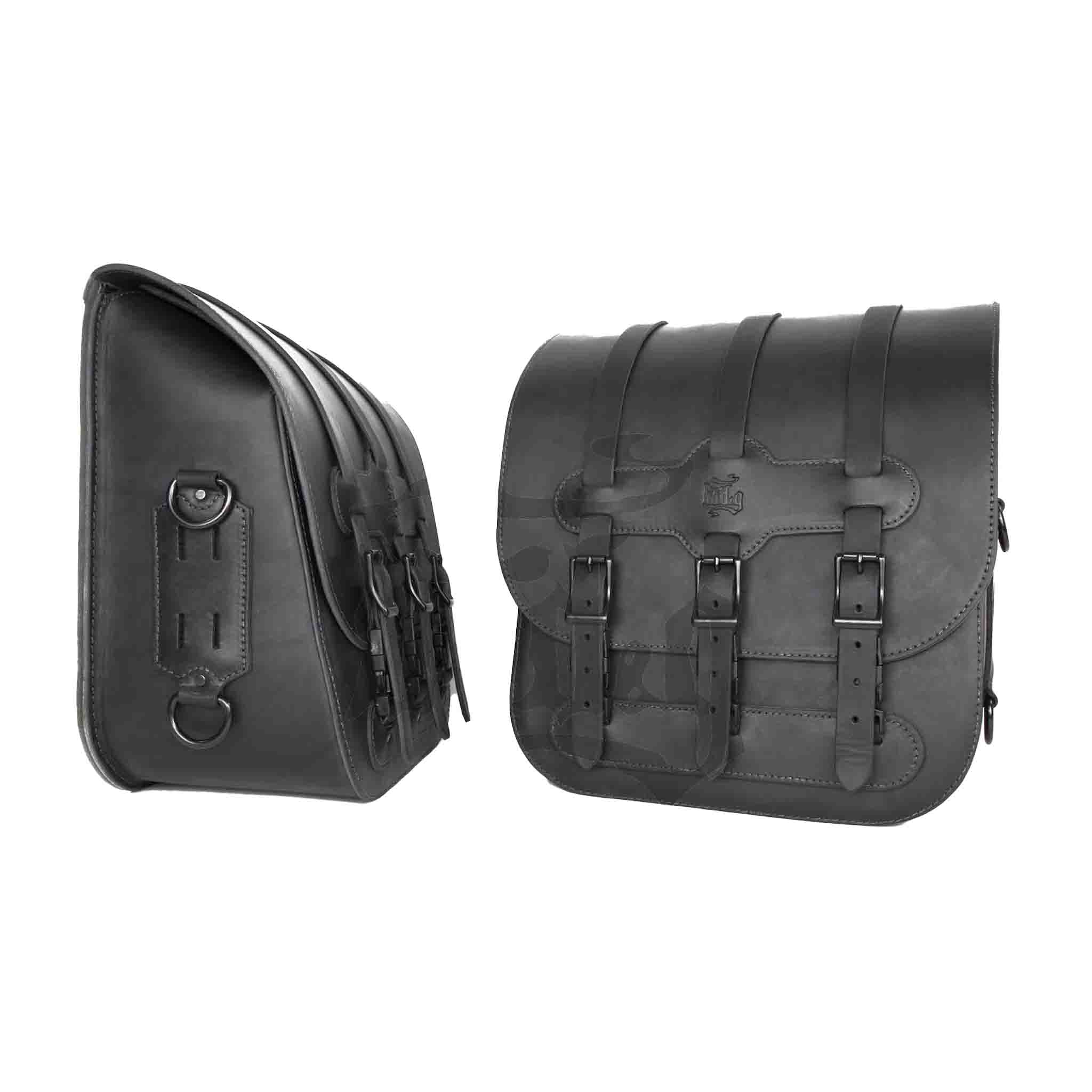 Upgrade your ride with the US01 Heavy Duty Saddlebags. Hand crafted in USA with premium veg tan steer hide leather and stainless steel hardware. Durable and stylish, they are the perfect fit for your motorcycle.