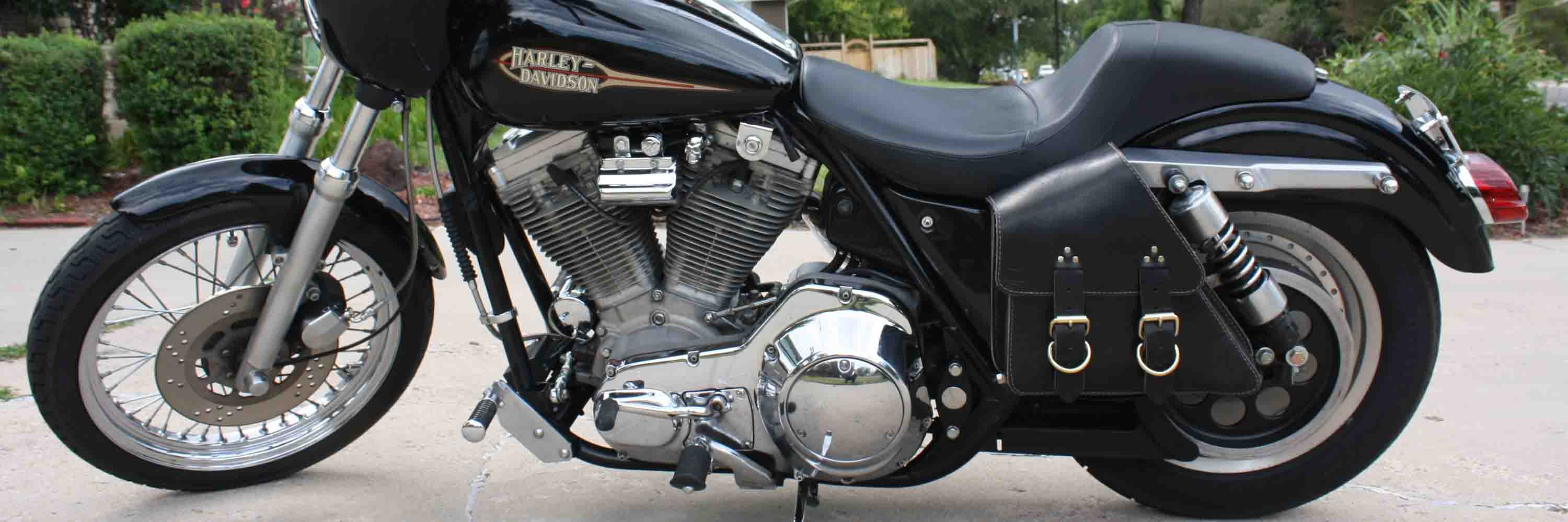Discover our premium collection of H-D® FXR leather saddlebags, crafted for durability and style. Perfectly designed to fit all Harley-Davidson® FXR models, these saddlebags offer ample storage and easy installation.