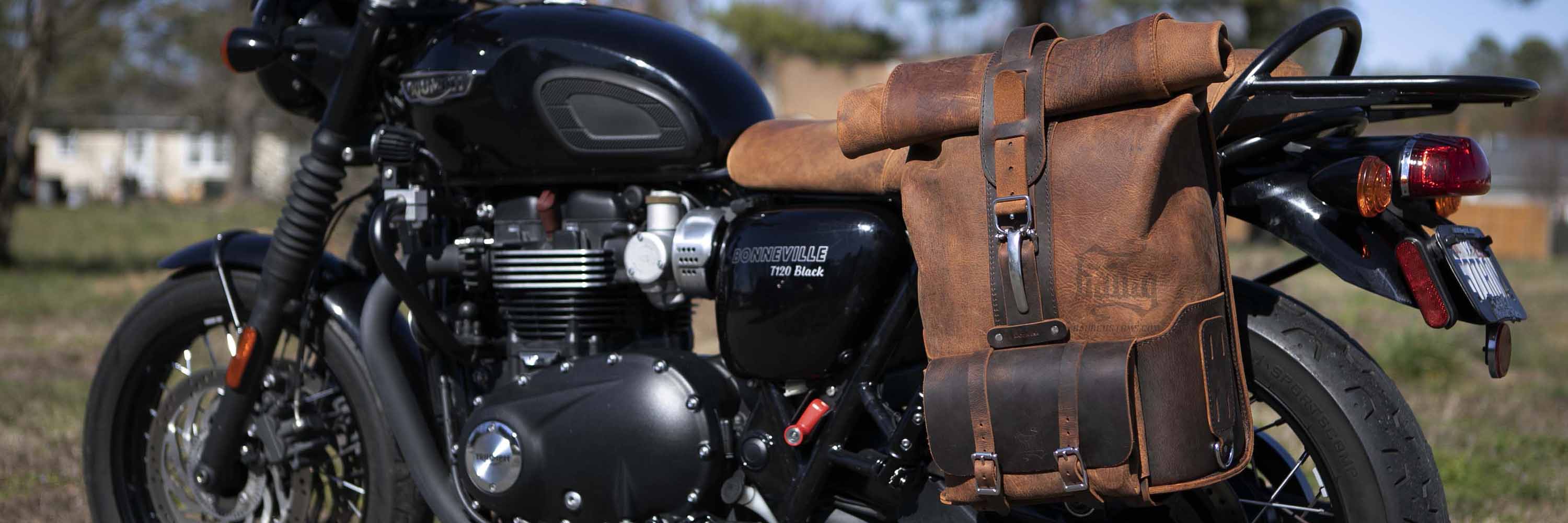 Discover our premium collection of buffalo leather and waxed canvas bags crafted for durability and style. Perfectly designed to fit all motorcycle brands including Harley-Davidson®, Indian, Triumph, Honda, Yamaha, Kawasaki, Suzuki and other brands.