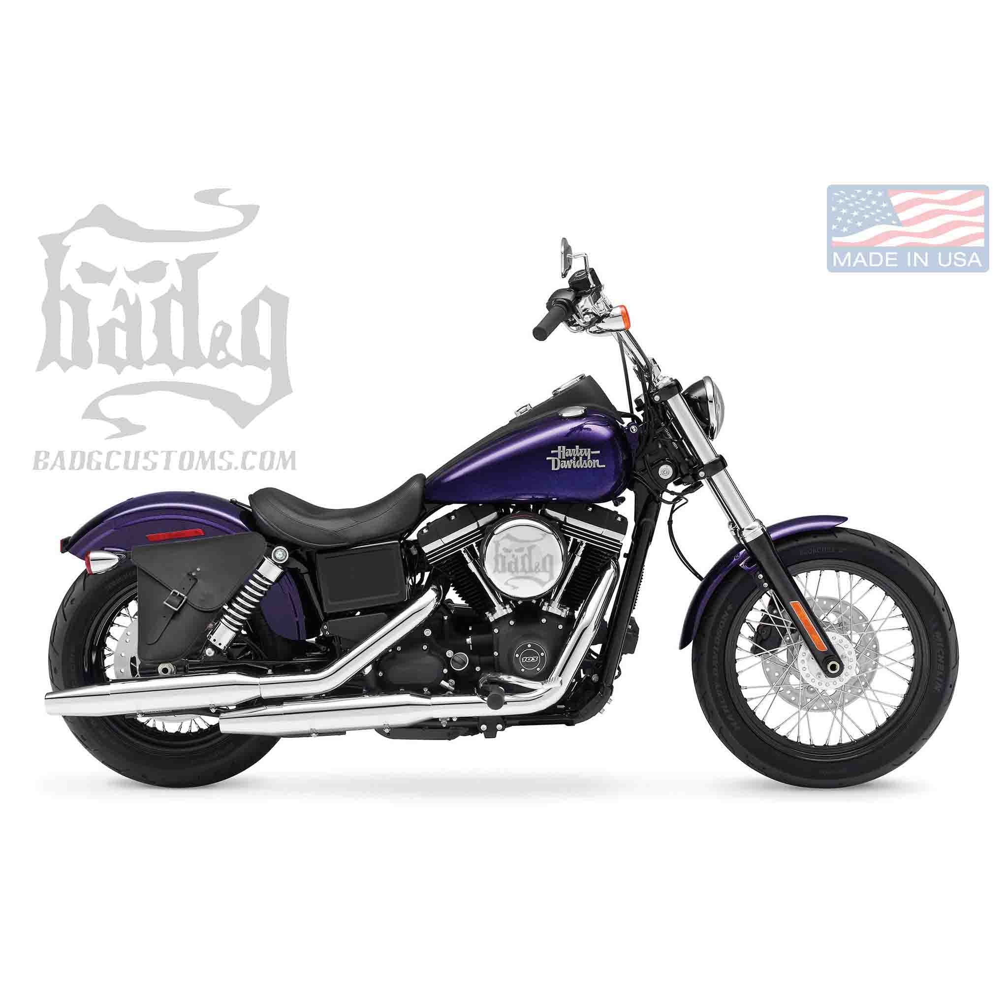 Upgrade your Harley-Davidson® Dyna with the DR032 Dyna Right Side Solo Bag. Hand crafted in USA with premium leather and top quality hardware. Durable and stylish, it's the perfect fit for your motorcycle.