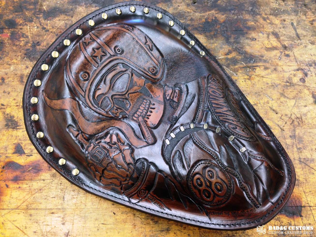 Cannonball Motorcycle Race Seat and Saddlebags Set - Doug Wothke #88