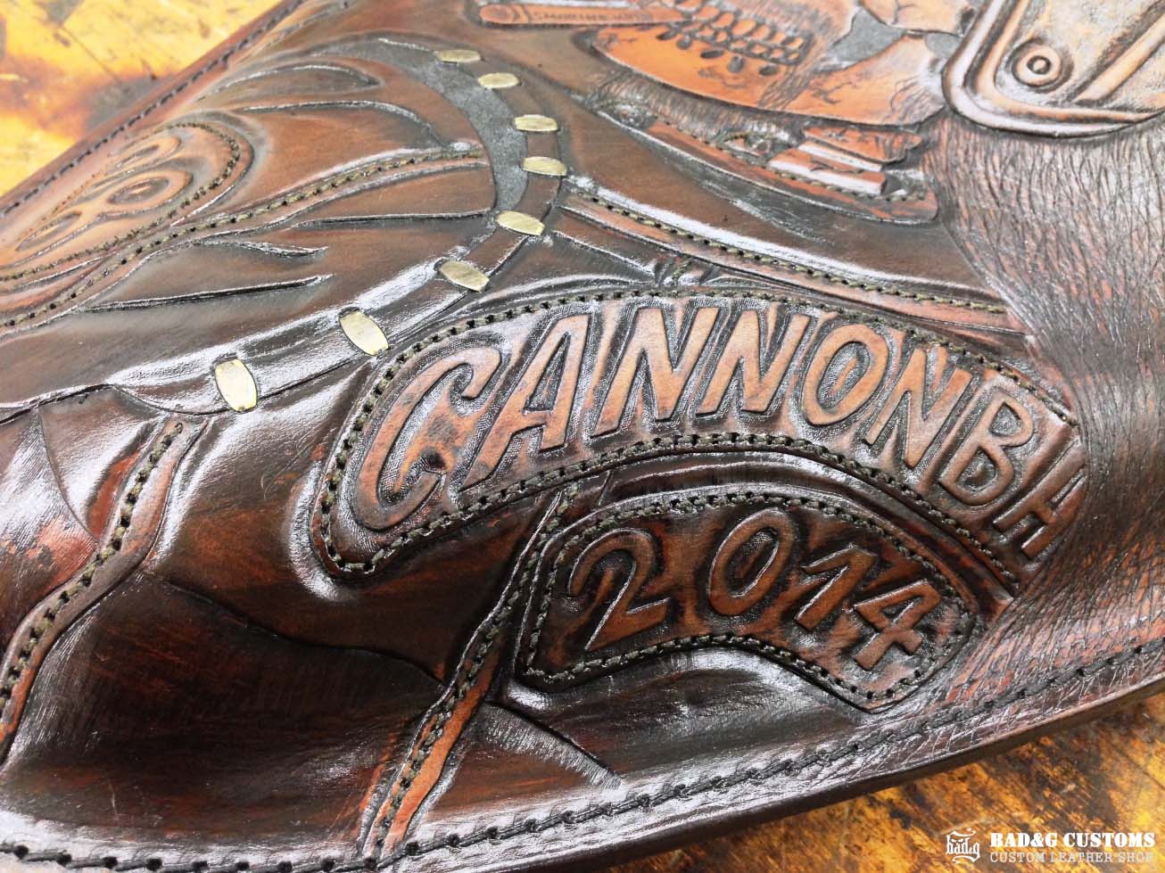 Cannonball Motorcycle Race Seat and Saddlebags Set - Doug Wothke #88