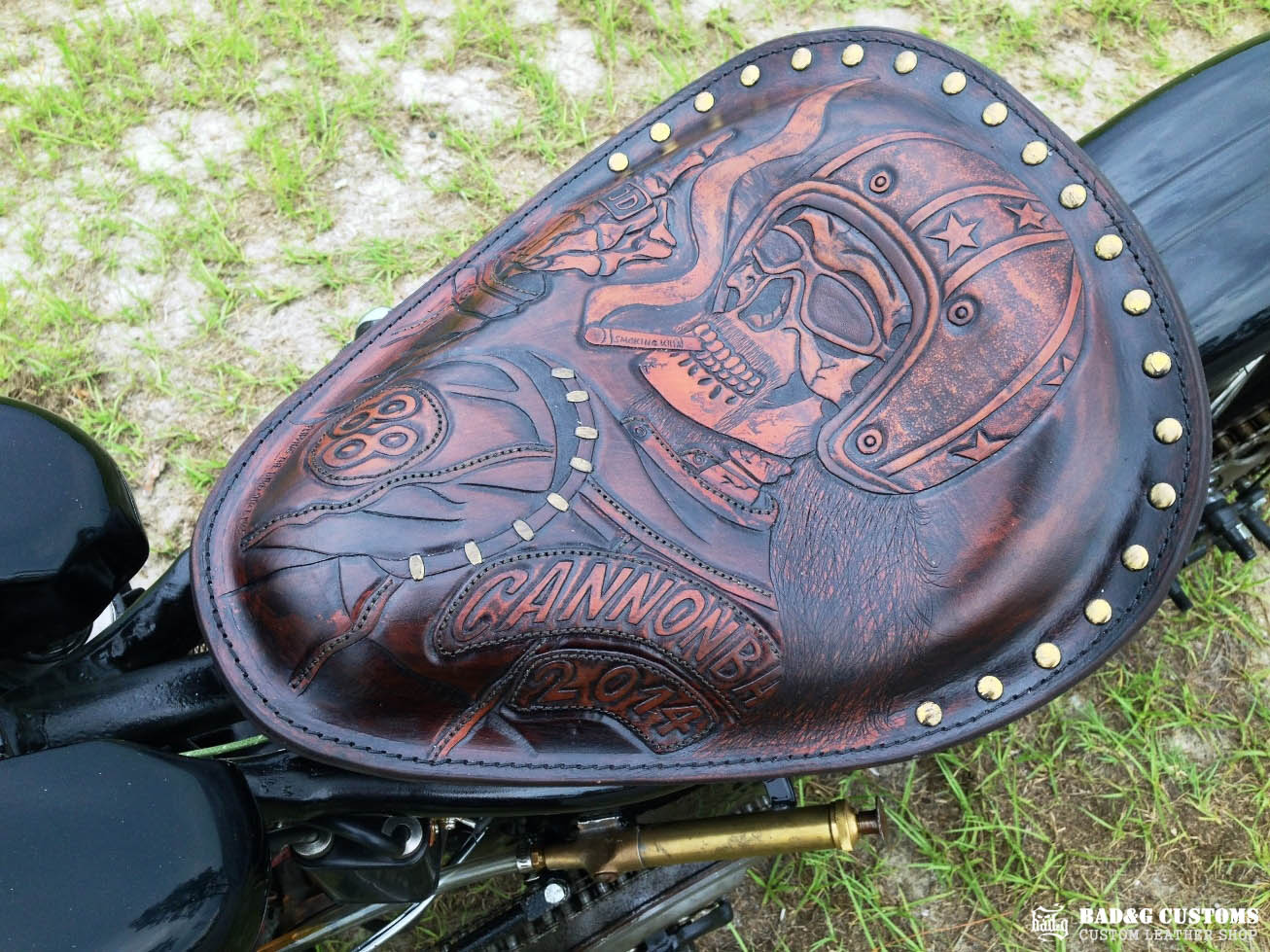 Cannonball Motorcycle Race Seat and Saddlebags Set - Doug Wothke #88