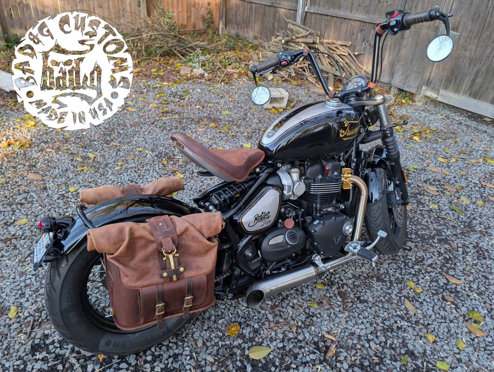 CUSTOM SERVICE: Triumph Bobber Seat Re-Upholstery Buffalo Leather (Match Your Saddlebags)