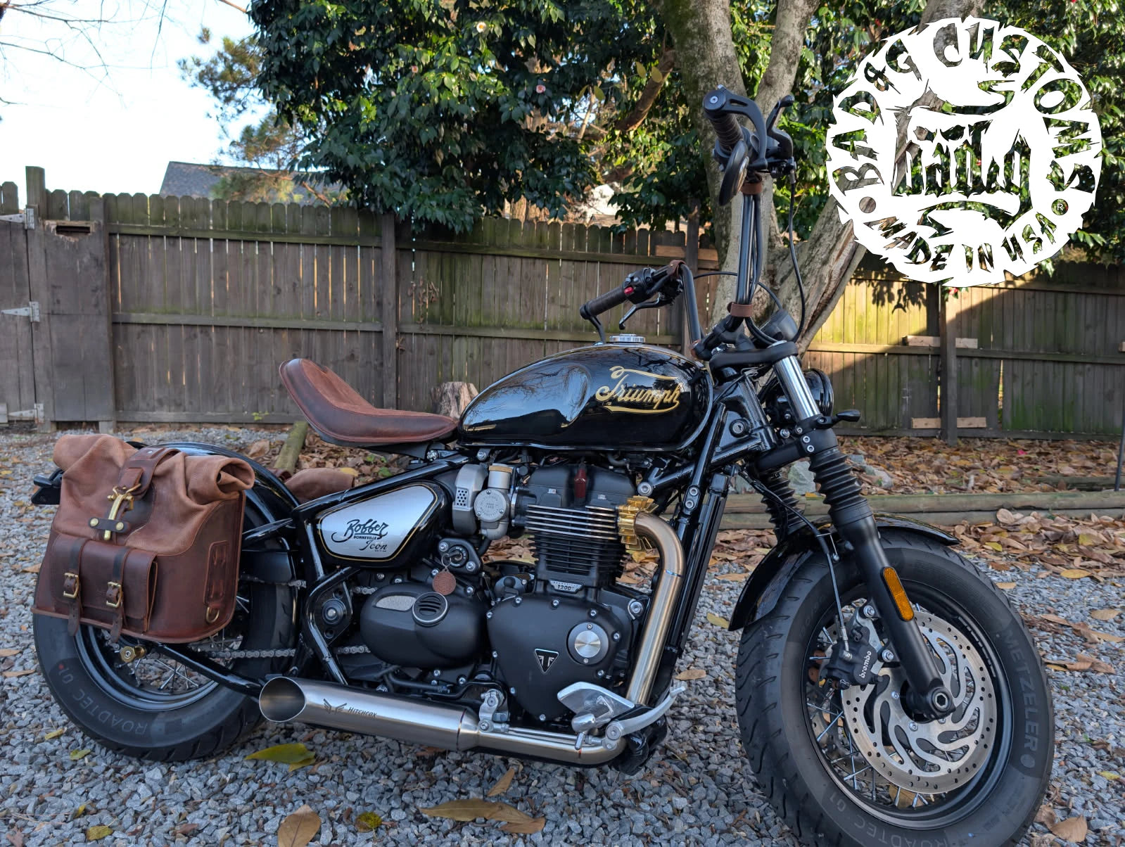 CUSTOM SERVICE: Triumph Bobber Seat Re-Upholstery Buffalo Leather (Match Your Saddlebags)