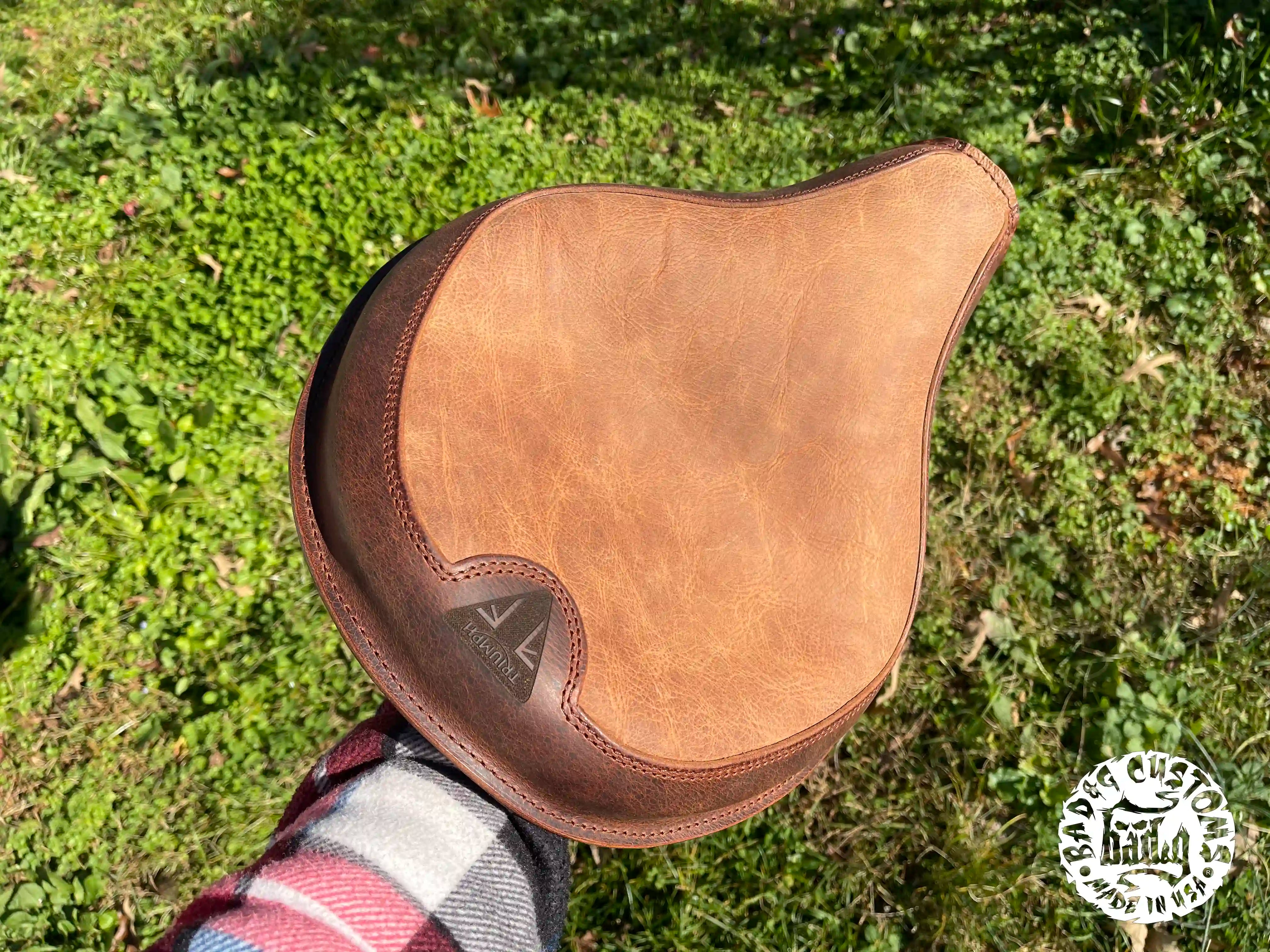 CUSTOM SERVICE: Triumph Bobber Seat Re-Upholstery Buffalo Leather (Match Your Saddlebags)