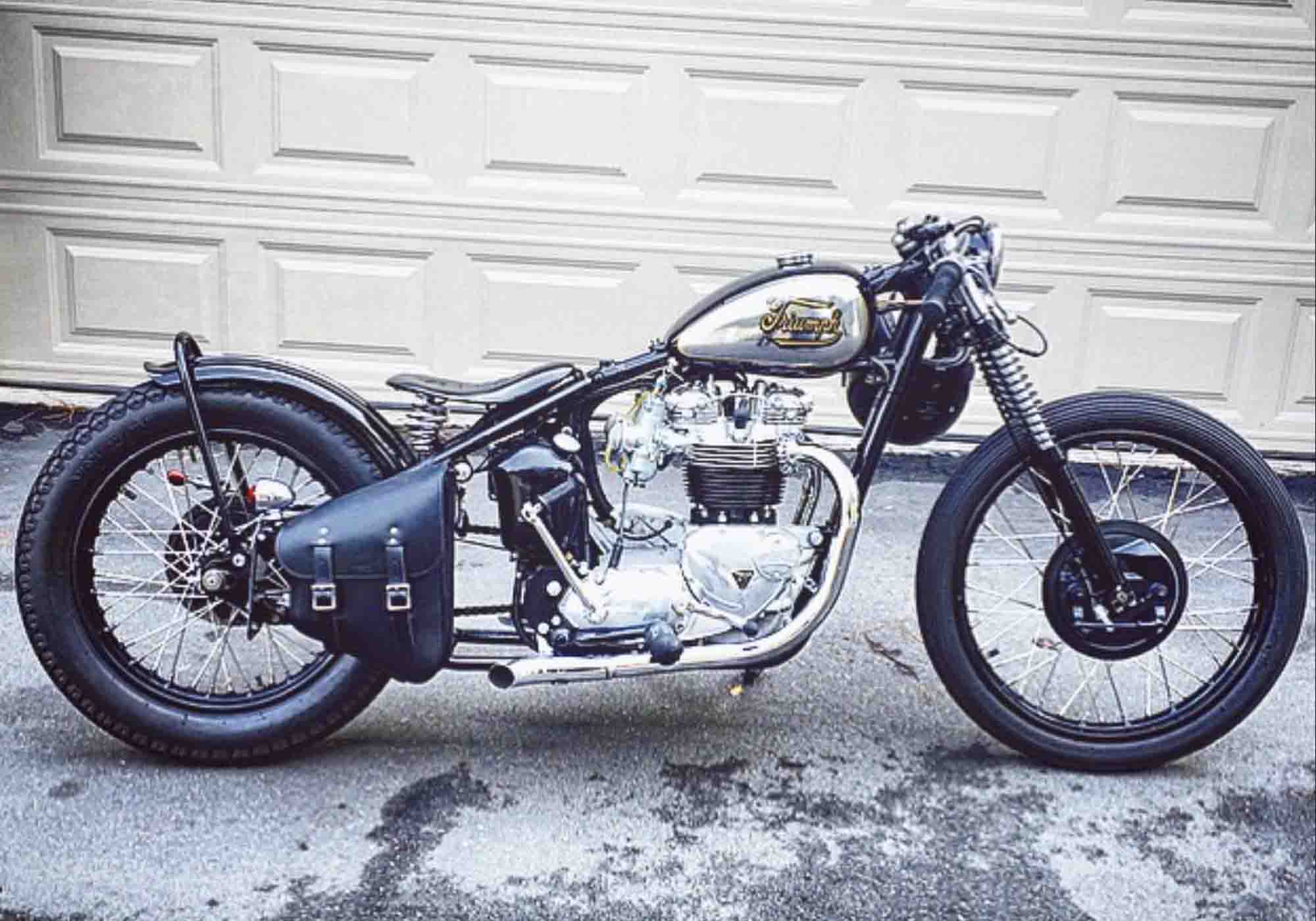 Triumph Custom Hardtail Chopper SHR01 Solo Bag BAD&G CUSTOMS Saddlebags