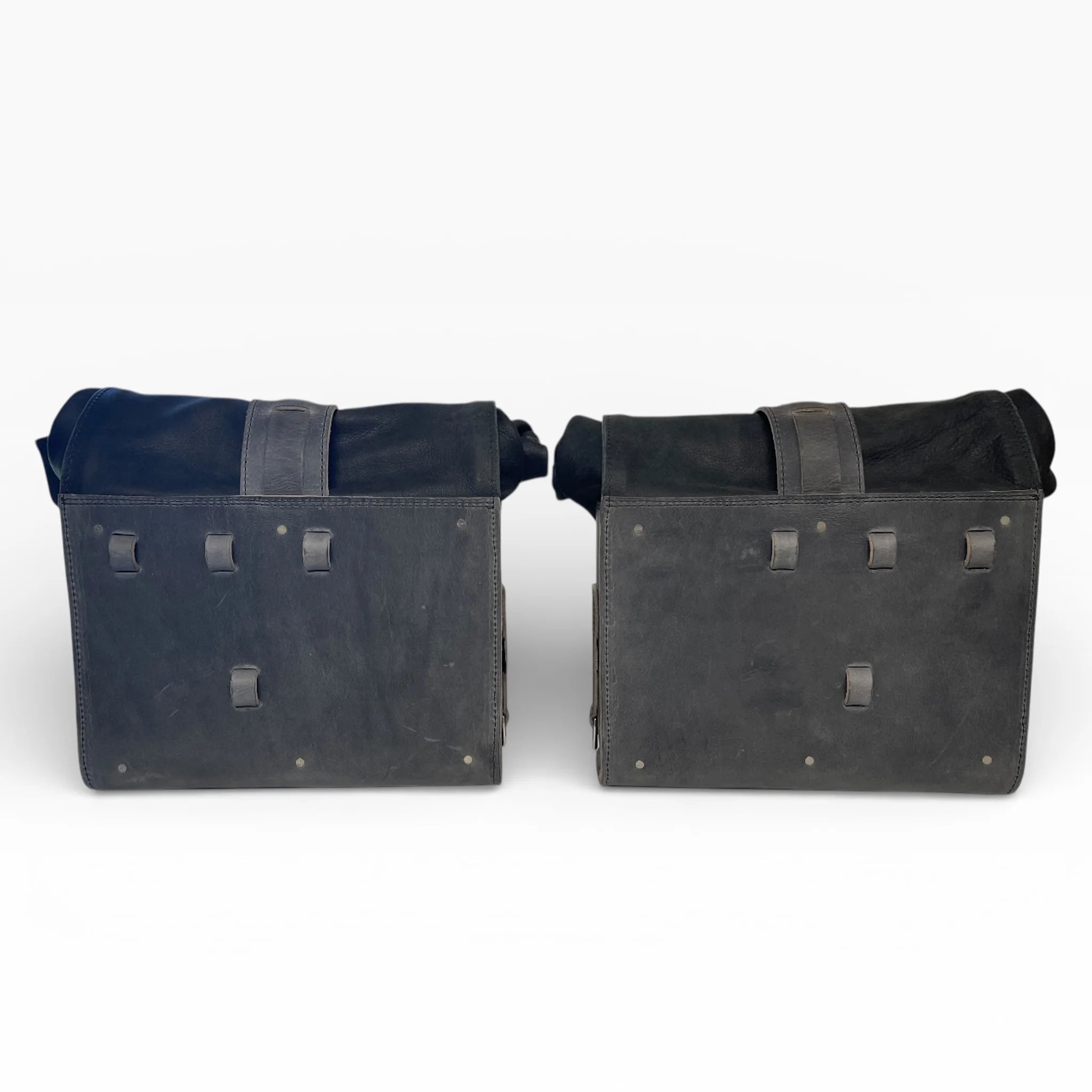 Universal Leather Rolltop Panniers / Saddlebags - TBP02 (Pair)