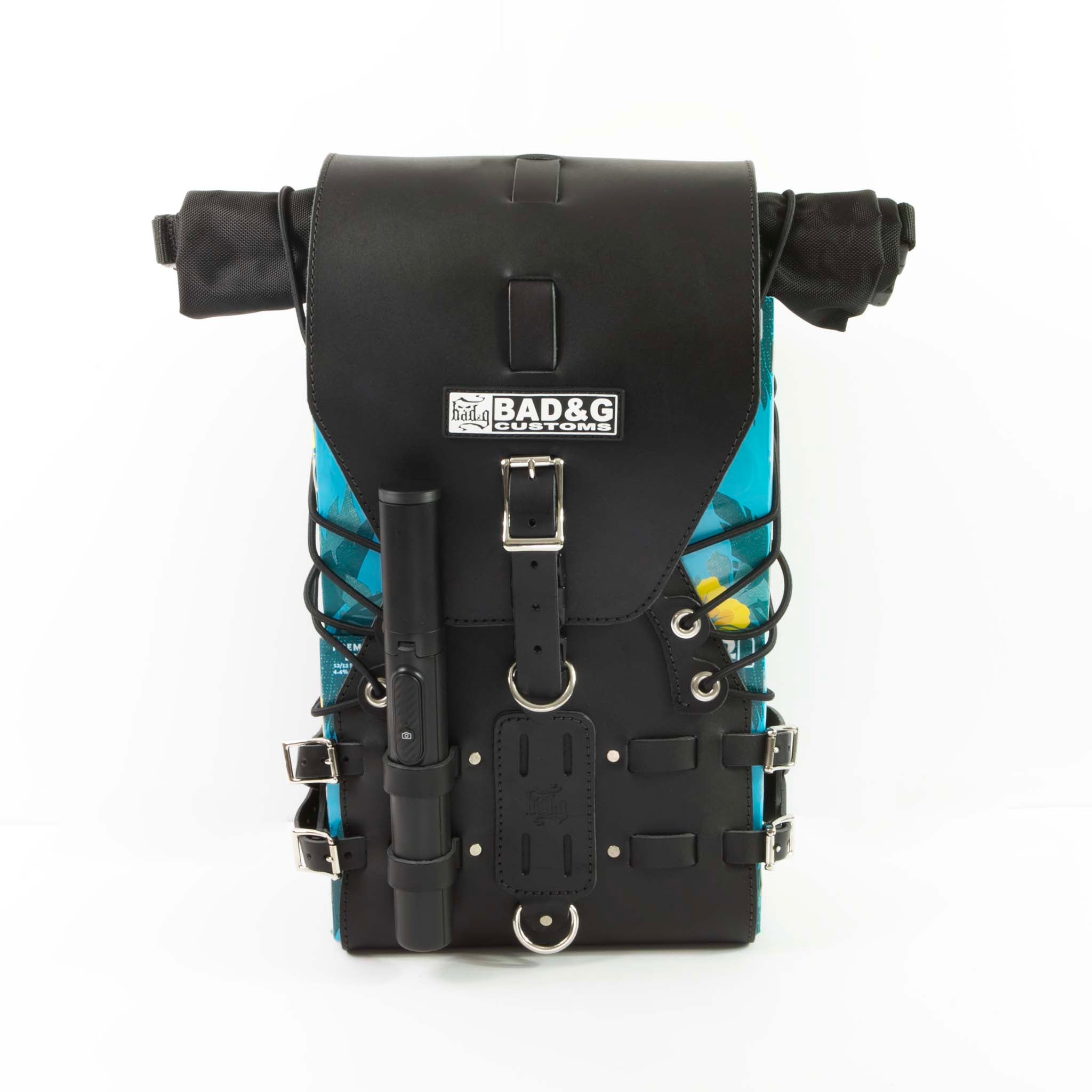 BAD&G Sissy Bar Bag – Leather + Waterproof Dry Bag - USB01